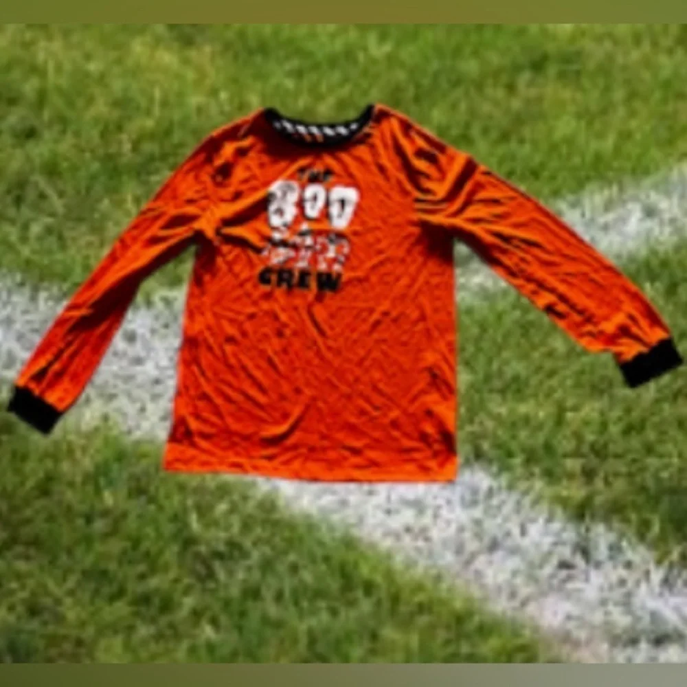 The Boo Crew Halloween Child Pajama Top XL/XG (14/16) Orange and black